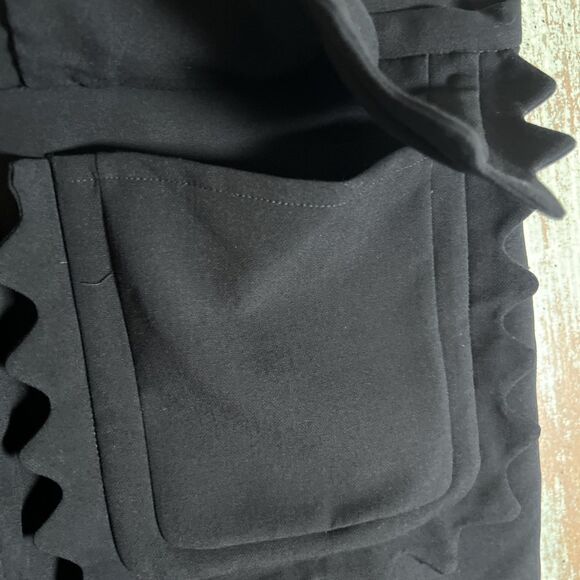 Victoria Beckham Black Scallop Trim For Target L Mini Skirt Big Pocket On Front - Picture 3 of 8